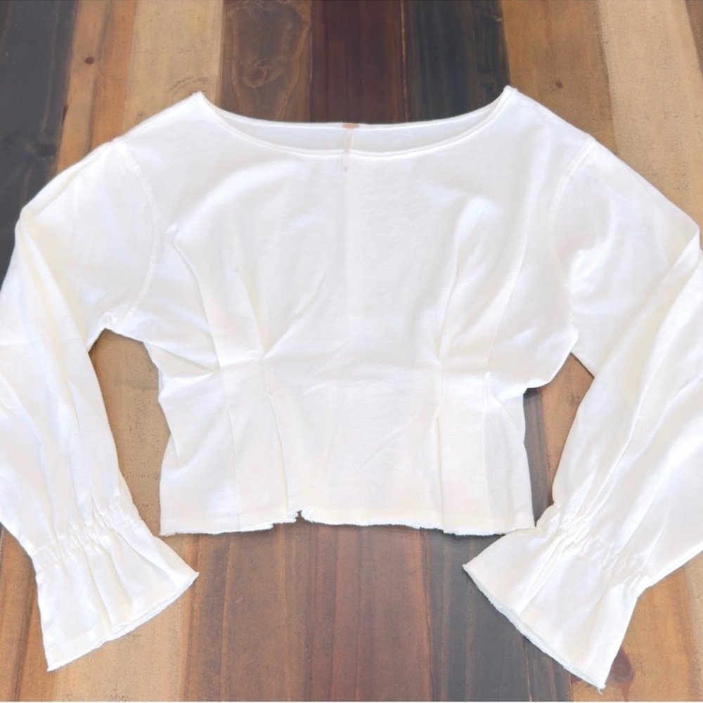 Free People Cropped Boat Neck Top XS